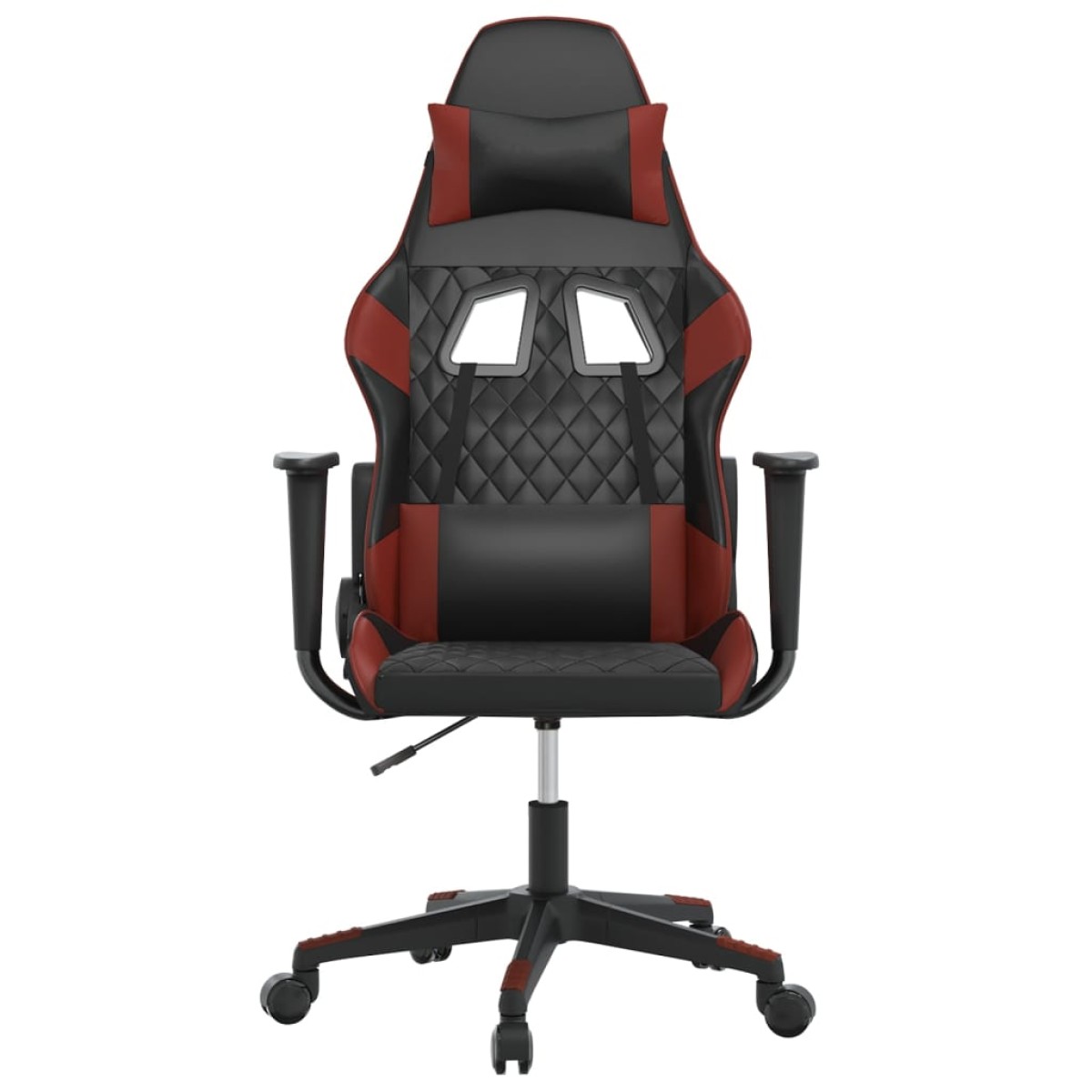 vidaXL Καρέκλα Gaming Μασάζ Μαύρο/μπορντό από Συνθετικό Δέρμα