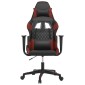 vidaXL Καρέκλα Gaming Μασάζ Μαύρο/μπορντό από Συνθετικό Δέρμα