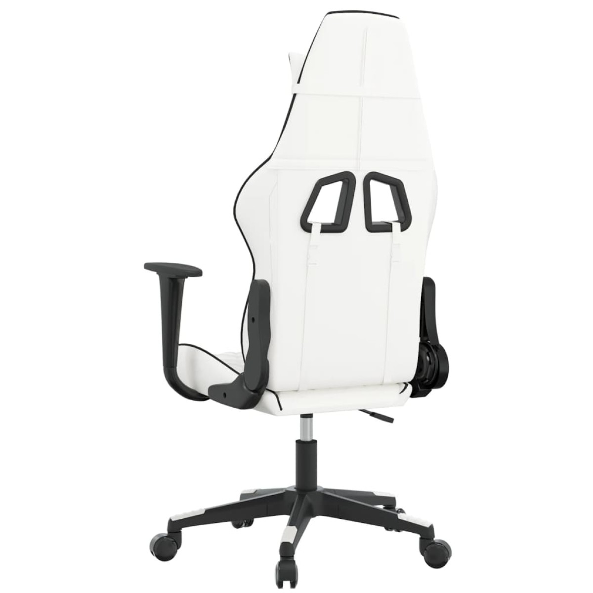 vidaXL Καρέκλα Gaming Μασάζ Λευκό/Μαύρο από Συνθετικό Δέρμα