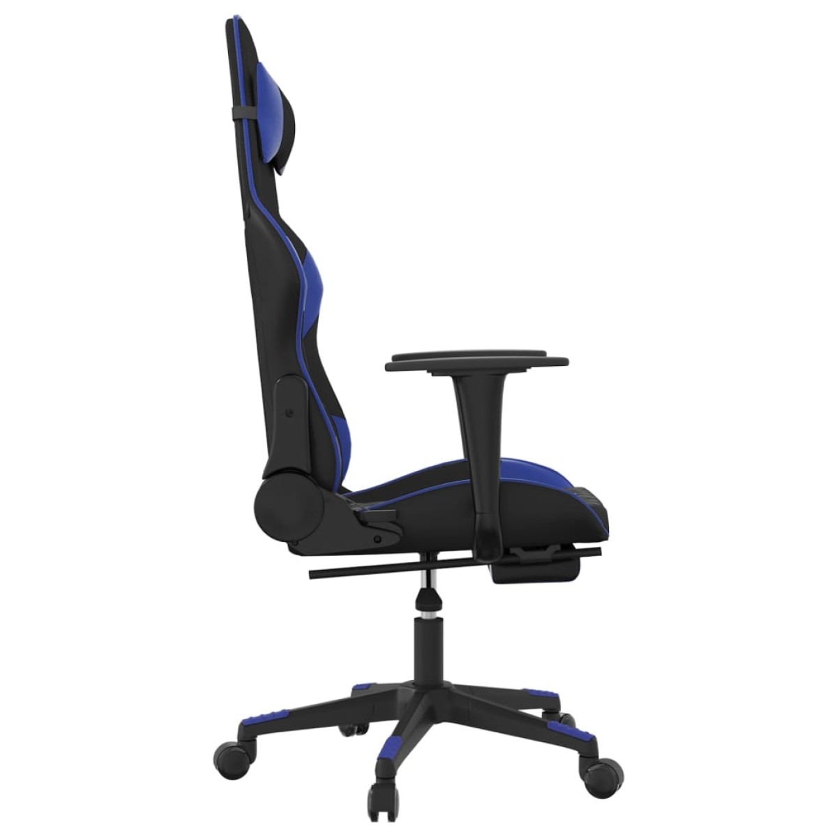 vidaXL Καρέκλα Gaming Μασάζ Υποπόδιο Μαύρο & Μπλε από Συνθετικό Δέρμα