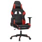 vidaXL Καρέκλα Gaming Μασάζ Υποπόδιο Μαύρο/Πράσινο από Συνθετικό Δέρμα