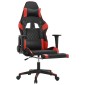 vidaXL Καρέκλα Gaming Μασάζ Υποπόδιο Μαύρο/Πράσινο από Συνθετικό Δέρμα