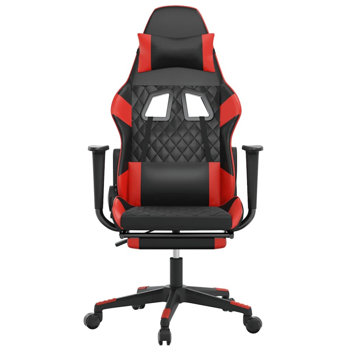 vidaXL Καρέκλα Gaming Μασάζ Υποπόδιο Μαύρο/Πράσινο από Συνθετικό Δέρμα