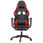 vidaXL Καρέκλα Gaming Μασάζ Υποπόδιο Μαύρο/Πράσινο από Συνθετικό Δέρμα