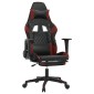 vidaXL Καρέκλα Gaming Μασάζ Υποπόδιο Μαύρο/Μπορντό από Συνθετικό Δέρμα