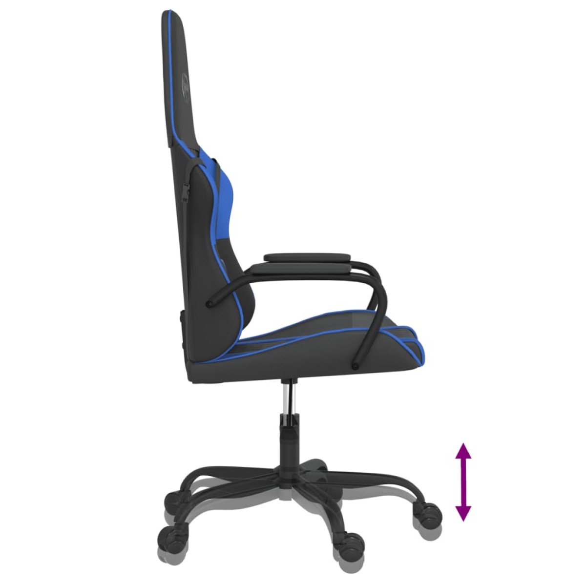 vidaXL Καρέκλα Gaming Μασάζ Μαύρο/Μπλε από Συνθετικό Δέρμα