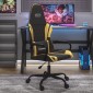vidaXL Καρέκλα Gaming Μασάζ Μαύρο/Χρυσό από Συνθετικό Δέρμα