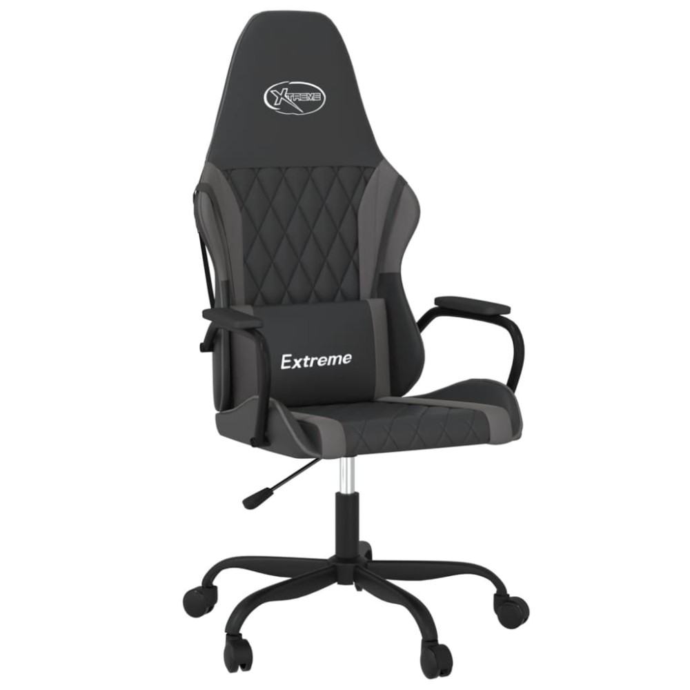 vidaXL Καρέκλα Gaming Μασάζ Μαύρο/Γκρι από Συνθετικό Δέρμα