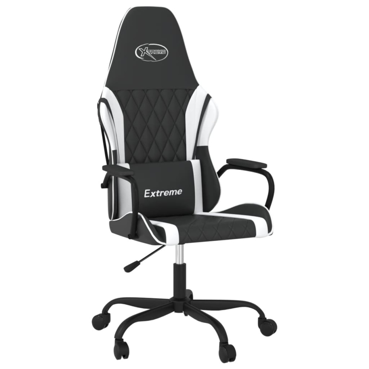 vidaXL Καρέκλα Gaming Μασάζ Ασπρόμαυρη από Συνθετικό Δέρμα