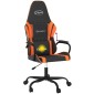 vidaXL Καρέκλα Gaming Μασάζ Μαύρο/πορτοκαλί από Συνθετικό Δέρμα