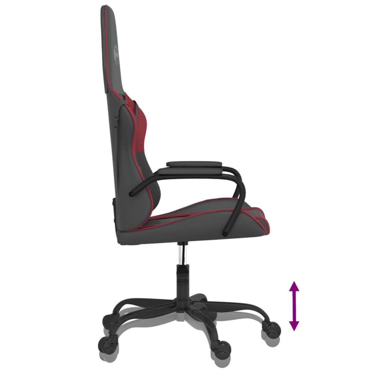 vidaXL Καρέκλα Gaming Μασάζ Μαύρο/μπορντό από Συνθετικό Δέρμα