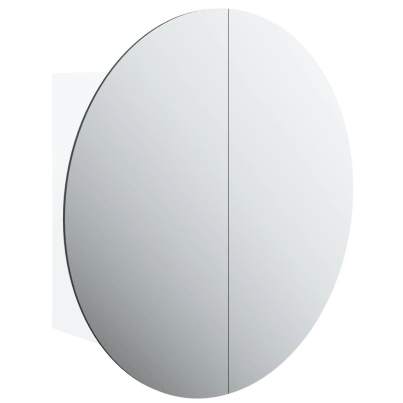 vidaXL Ντουλάπι Μπάνιου με Στρογγυλό Καθρέφτη/LED Λευκό 47x47x17,5 εκ.