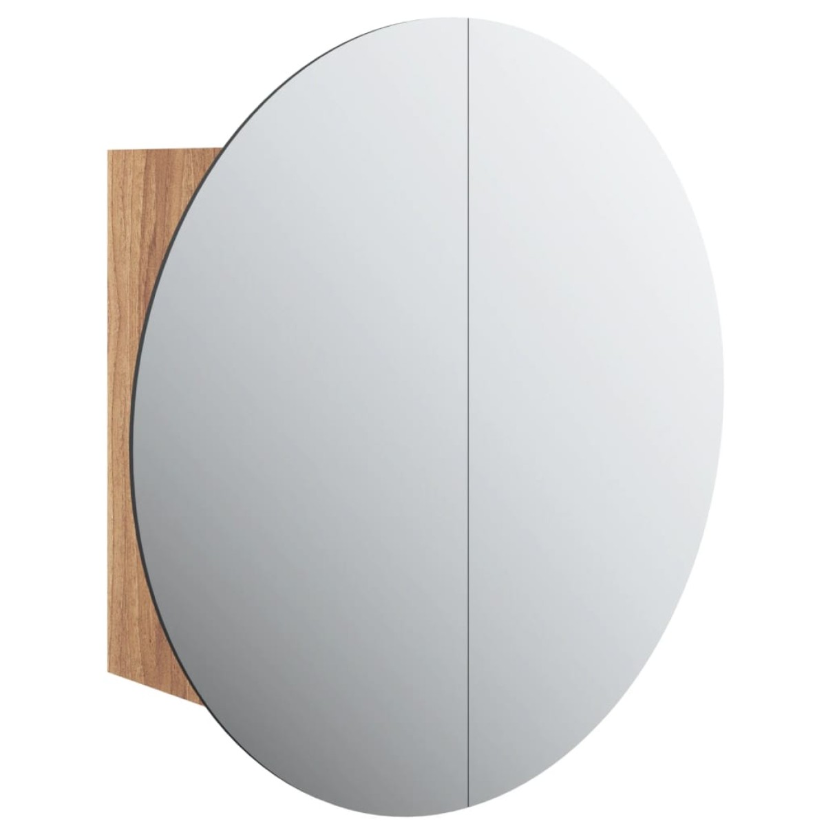 vidaXL Ντουλάπι Μπάνιου με Στρογγυλό Καθρέφτη&LED Δρυς 47x47x17,5 εκ.