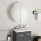 vidaXL Ντουλάπι Μπάνιου με Στρογγυλό Καθρέφτη&LED Δρυς 47x47x17,5 εκ.