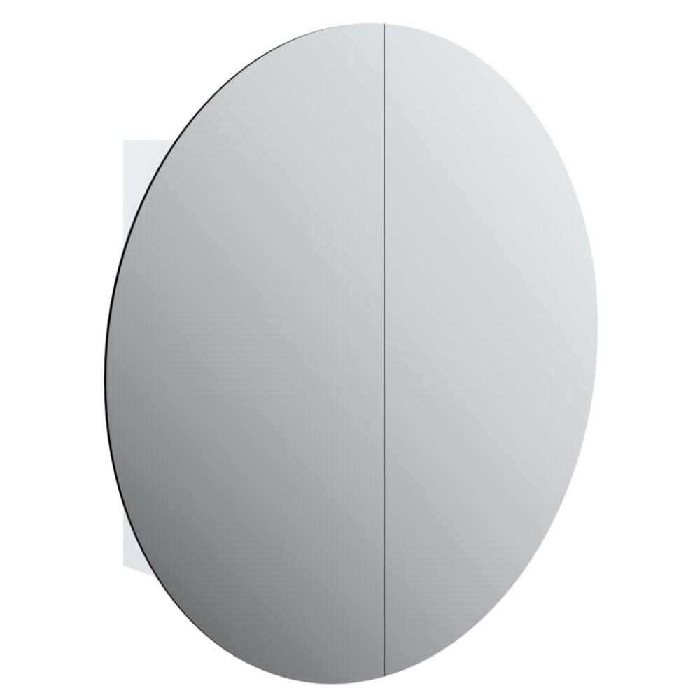 vidaXL Ντουλάπι Μπάνιου με Στρογγυλό Καθρέφτη&LED Λευκό 54x54x17,5 εκ.