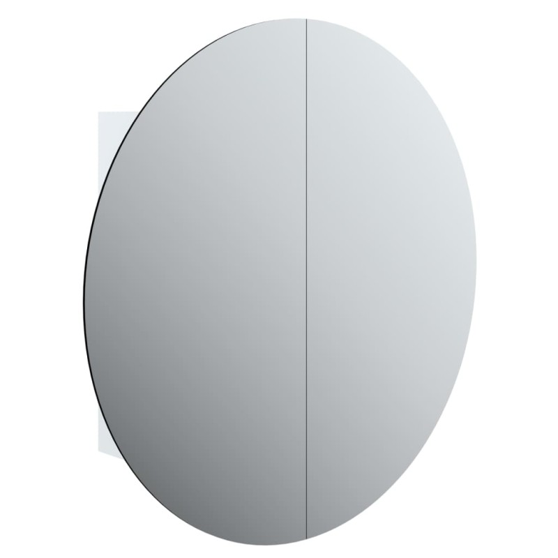 vidaXL Ντουλάπι Μπάνιου με Στρογγυλό Καθρέφτη&LED Λευκό 54x54x17,5 εκ.