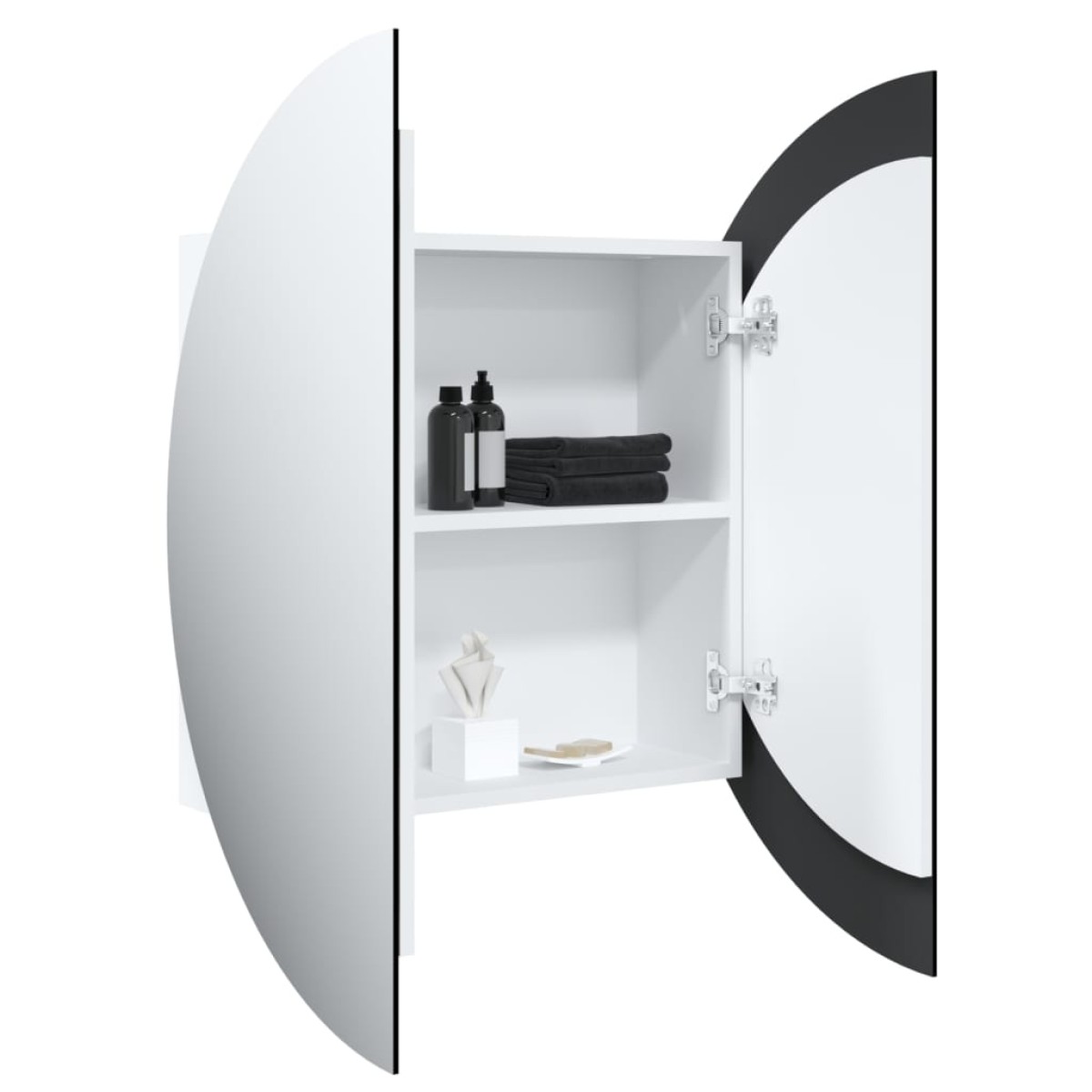 vidaXL Ντουλάπι Μπάνιου με Στρογγυλό Καθρέφτη&LED Λευκό 54x54x17,5 εκ.