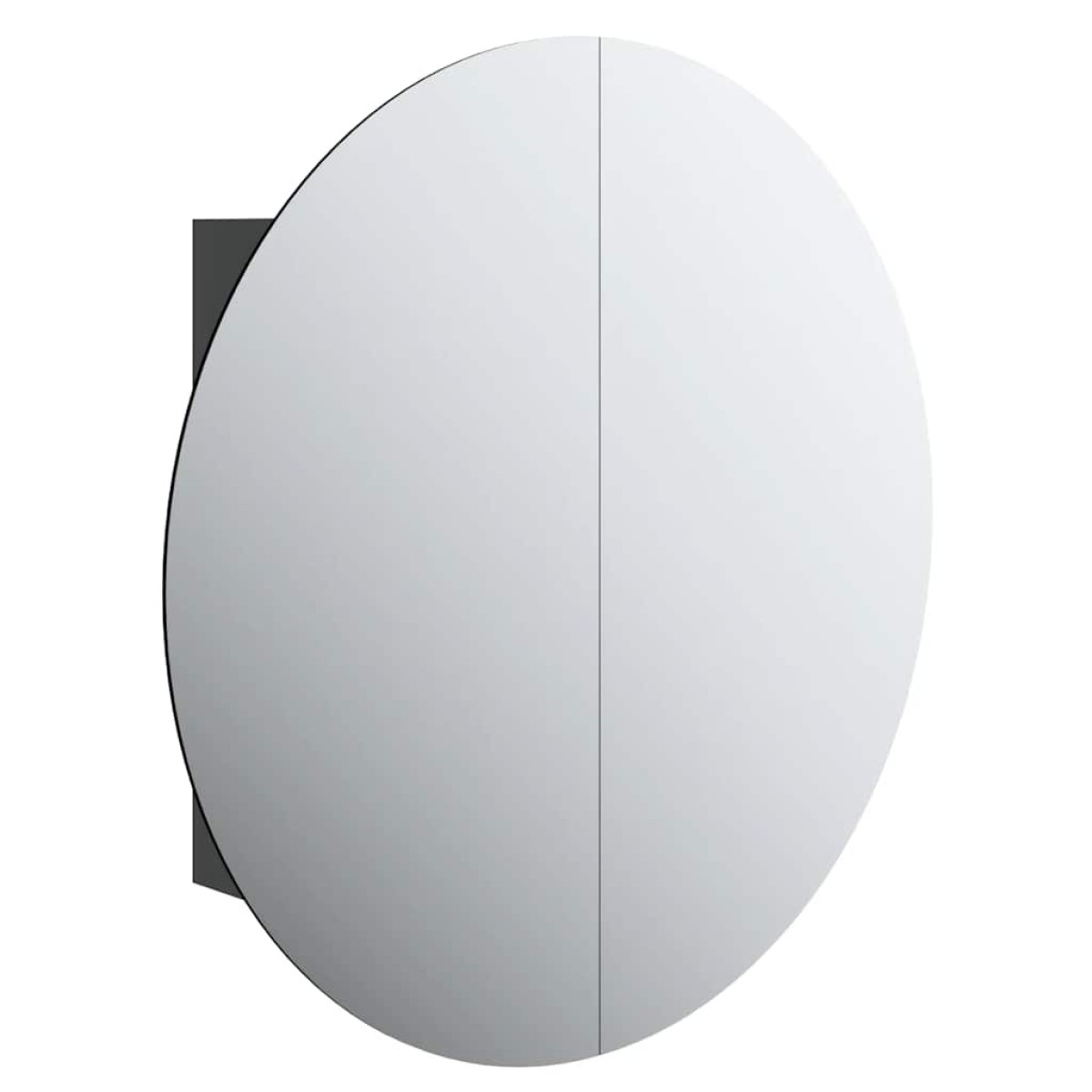 vidaXL Ντουλάπι Μπάνιου με Στρογγυλό Καθρέφτη&LED Μαύρο 54x54x17,5 εκ.