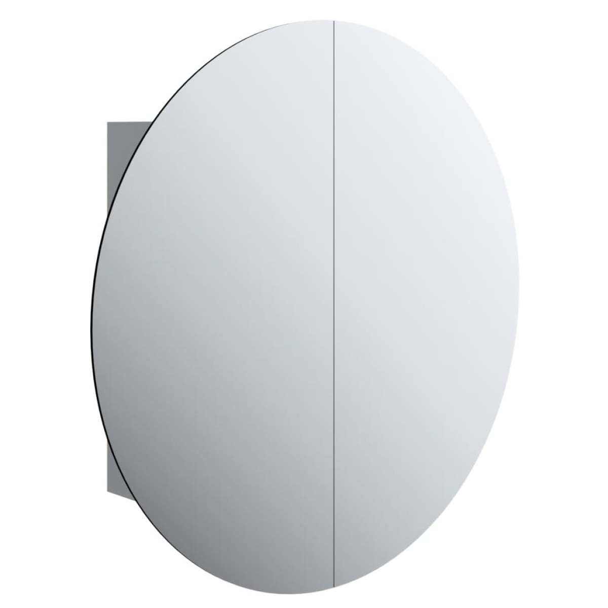vidaXL Ντουλάπι Μπάνιου με Στρογγυλό Καθρέφτη/LED Γκρι 54x54x17,5 εκ.