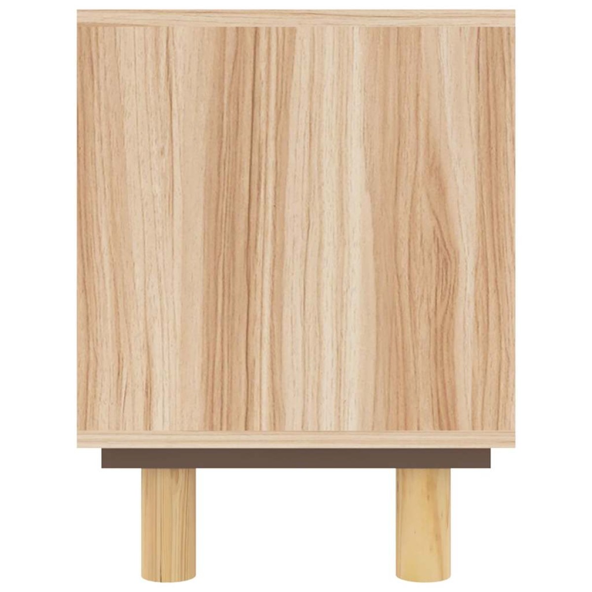 vidaXL Έπιπλο Τηλεόρασης Καφέ 80x30x40 εκ. Μασίφ Πεύκο & Φυσικό Ρατάν