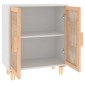 vidaXL Ντουλάπι Λευκό 60 x 30 x 70 εκ. από Μασίφ Πεύκο & Φυσικό Ρατάν