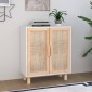 vidaXL Ντουλάπι Λευκό 60 x 30 x 70 εκ. από Μασίφ Πεύκο & Φυσικό Ρατάν
