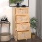vidaXL Συρταριέρα Καφέ 40 x 30 x 90 εκ. Μασίφ Πεύκο & Φυσικό Ρατάν