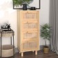 vidaXL Συρταριέρα Καφέ 40 x 30 x 90 εκ. Μασίφ Πεύκο & Φυσικό Ρατάν