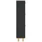 vidaXL Παπουτσοθήκη Μαύρη 52x25x115 εκ Επεξεργασμένο Ξύλο&Φυσικό Ρατάν
