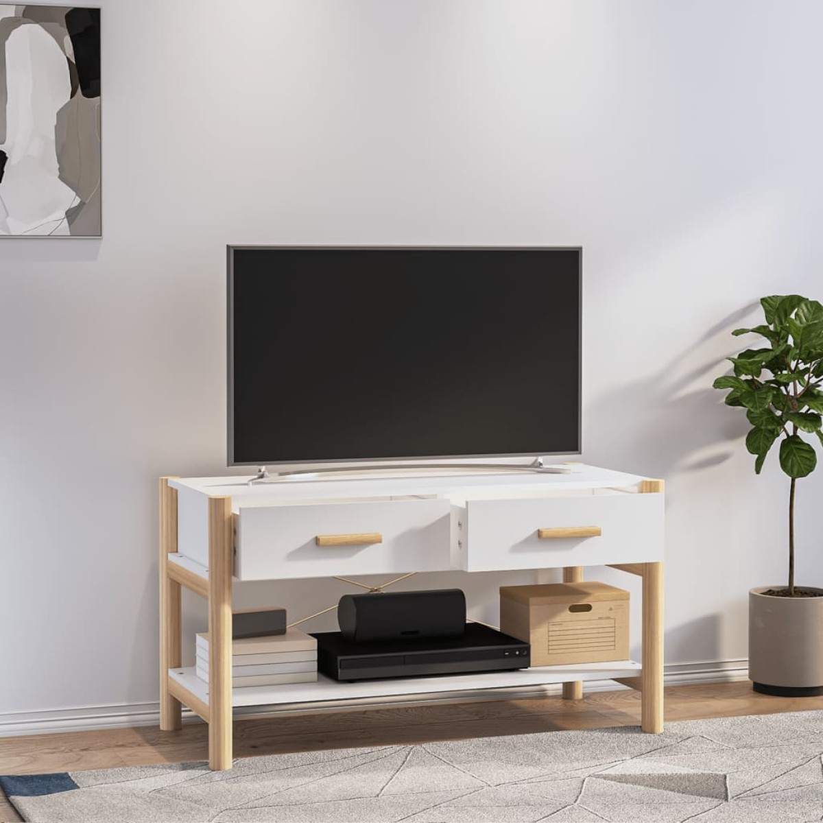 vidaXL Έπιπλο Τηλεόρασης Λευκό 82 x 38 x 45 εκ. Επεξεργασμένο Ξύλο