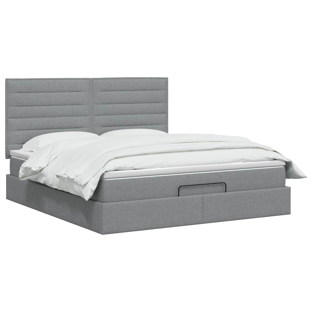 vidaXL Κρεβάτι Ottoman με στρώμα Ανοιχτό γκρι 160 x 200 cm Ύφασμα