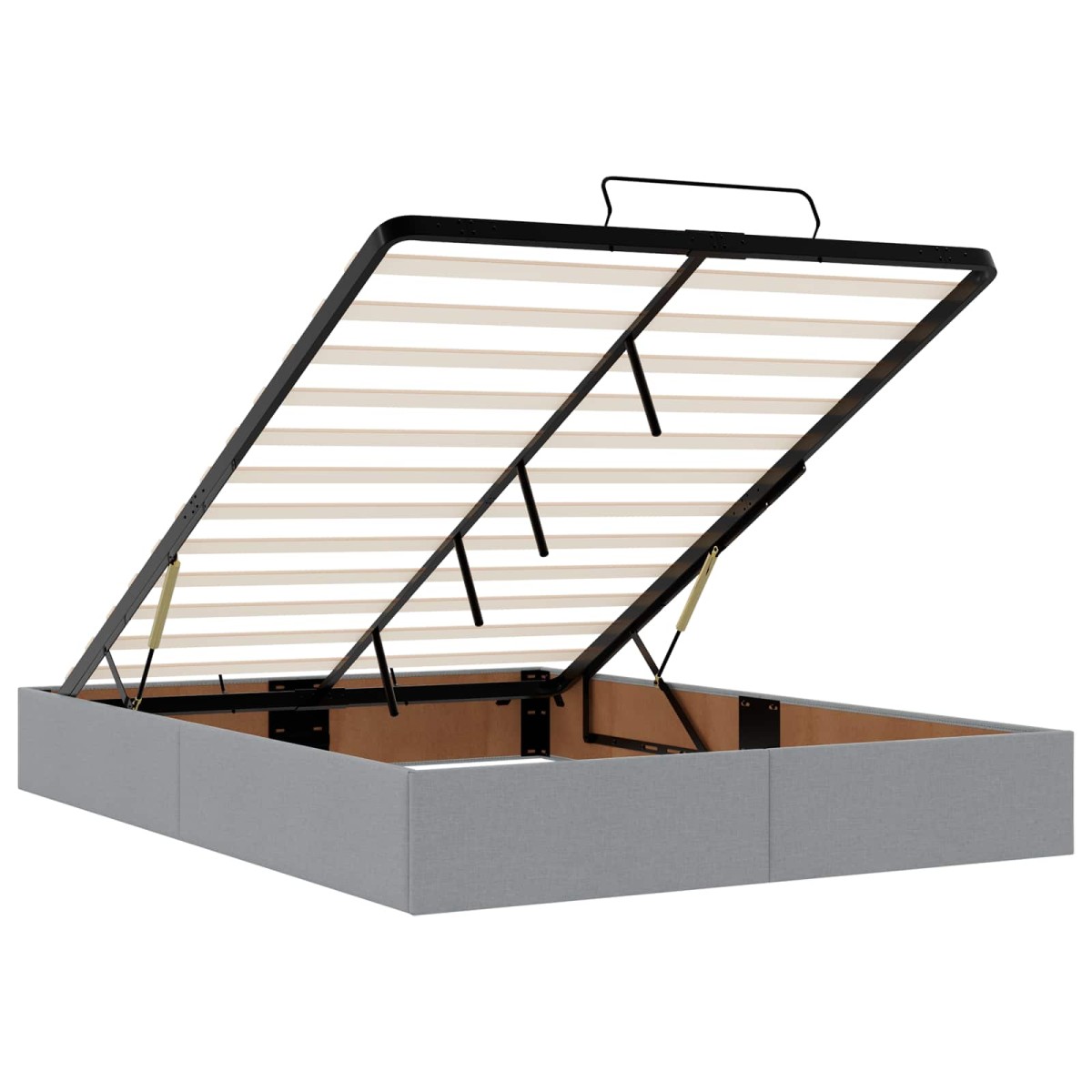 vidaXL Κρεβάτι Ottoman με στρώμα Ανοιχτό γκρι 160 x 200 cm Ύφασμα