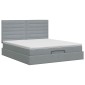 vidaXL Κρεβάτι Ottoman με στρώμα Ανοιχτό γκρι 160 x 200 cm Ύφασμα