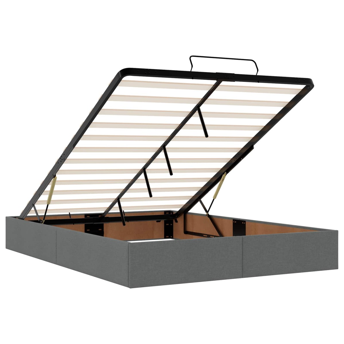 vidaXL Κρεβάτι Ottoman με στρώμα Σκούρο Γκρι 160 x 200 cm Ύφασμα