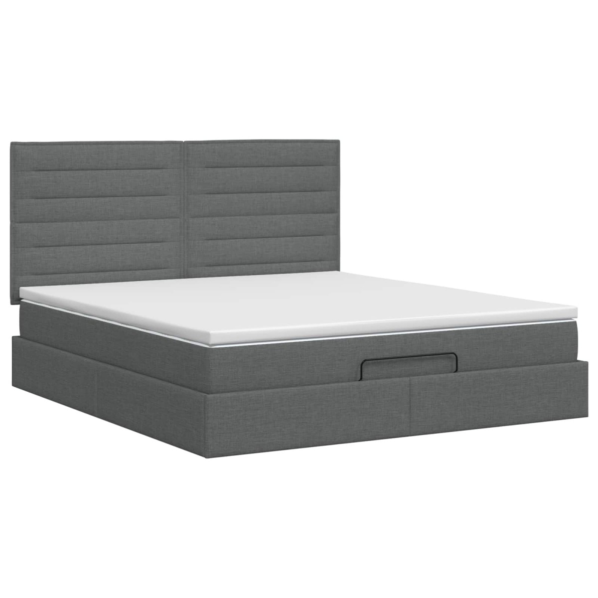 vidaXL Κρεβάτι Ottoman με στρώμα Σκούρο Γκρι 160 x 200 cm Ύφασμα
