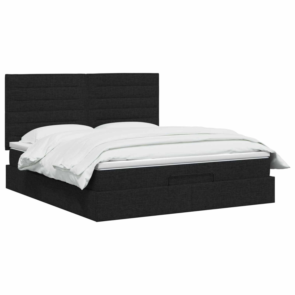 vidaXL Κρεβάτι Ottoman με στρώμα με κεφαλάρι Μαύρο 160 x 200 cm Ύφασμα