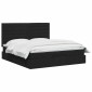 vidaXL Κρεβάτι Ottoman με στρώμα με κεφαλάρι Μαύρο 160 x 200 cm Ύφασμα