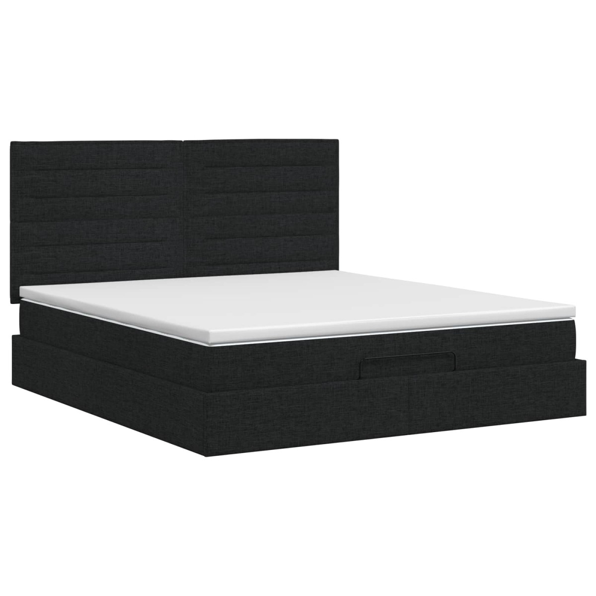 vidaXL Κρεβάτι Ottoman με στρώμα με κεφαλάρι Μαύρο 160 x 200 cm Ύφασμα