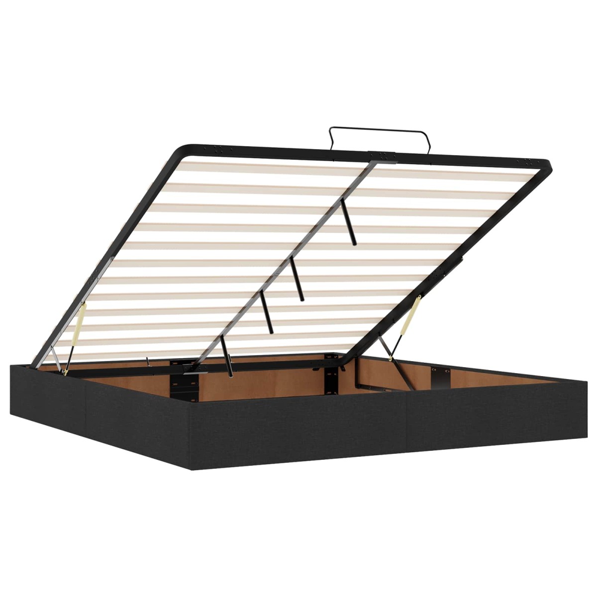 vidaXL Κρεβάτι Ottoman με στρώμα με κεφαλάρι Μαύρο 180 x 200 cm Ύφασμα