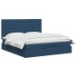 vidaXL Κρεβάτι Ottoman με στρώμα με κεφαλάρι Μπλε 180 x 200 cm Ύφασμα