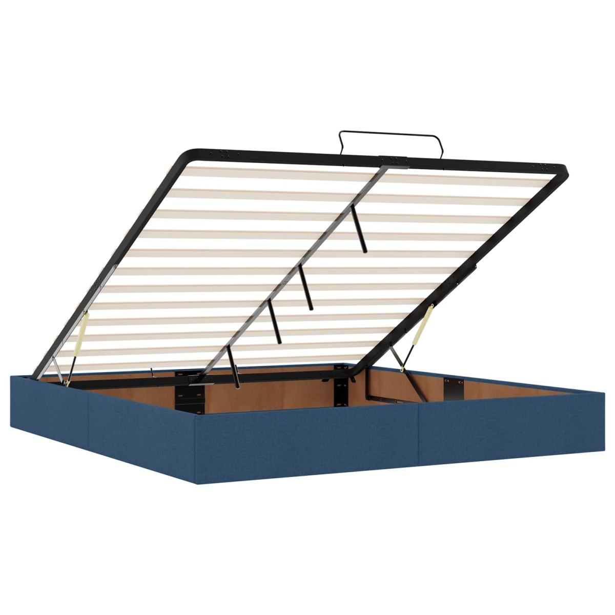 vidaXL Κρεβάτι Ottoman με στρώμα με κεφαλάρι Μπλε 180 x 200 cm Ύφασμα