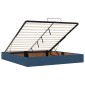 vidaXL Κρεβάτι Ottoman με στρώμα με κεφαλάρι Μπλε 180 x 200 cm Ύφασμα