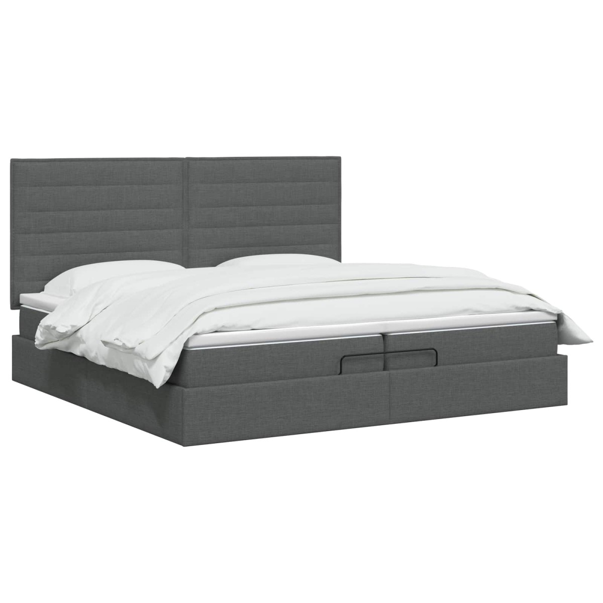 vidaXL Κρεβάτι Ottoman με στρώμα Σκούρο Γκρι 200 x 200 cm Ύφασμα