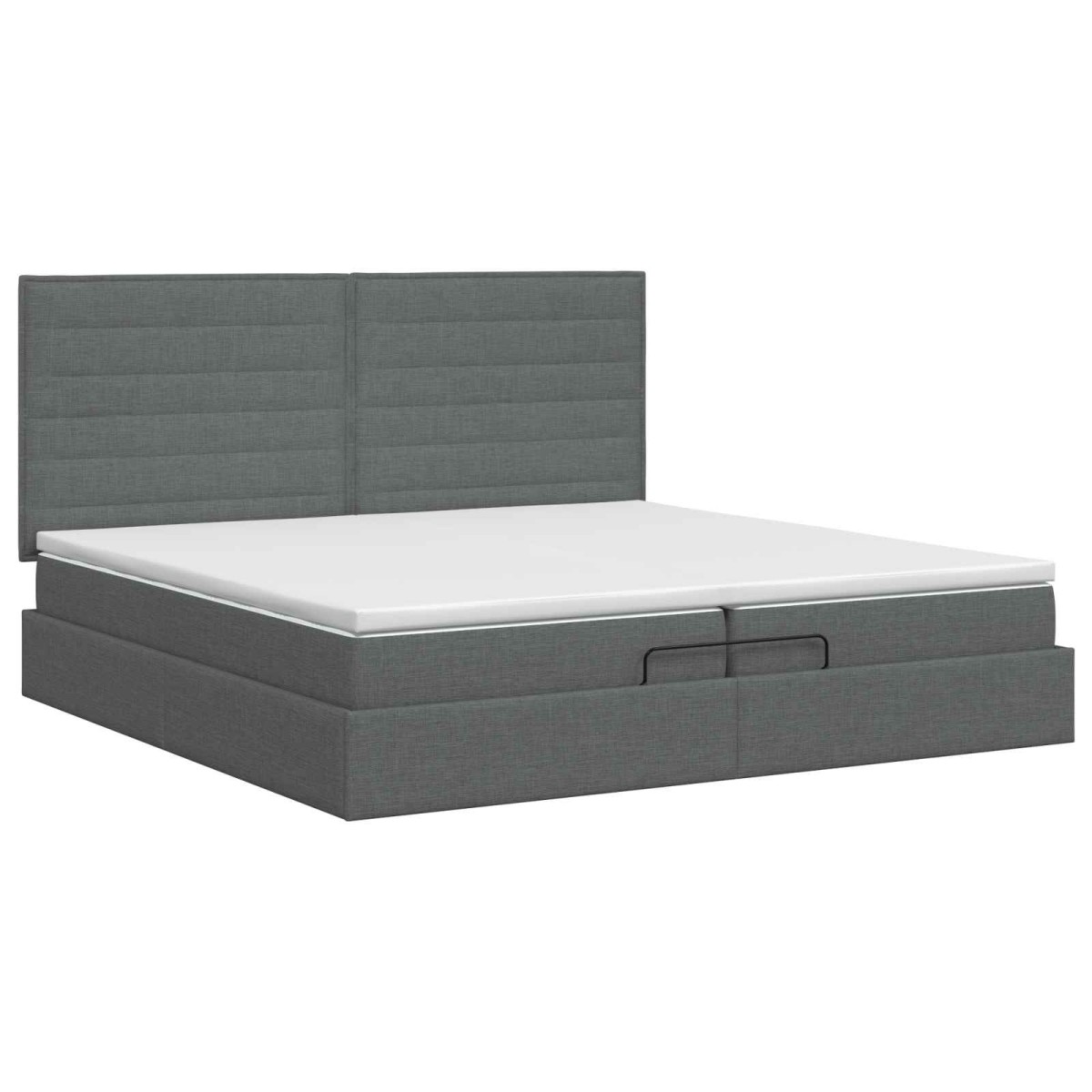 vidaXL Κρεβάτι Ottoman με στρώμα Σκούρο Γκρι 200 x 200 cm Ύφασμα