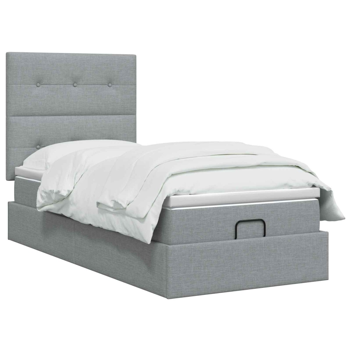 vidaXL Κρεβάτι Ottoman με στρώμα Ανοιχτό γκρι 80 x 200 cm Ύφασμα