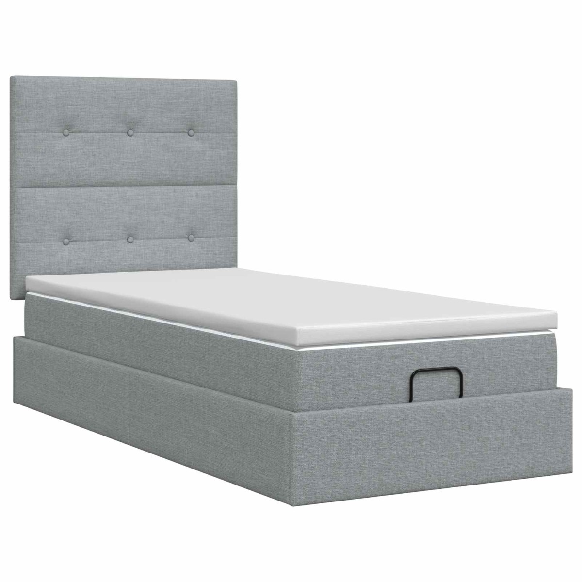 vidaXL Κρεβάτι Ottoman με στρώμα Ανοιχτό γκρι 80 x 200 cm Ύφασμα