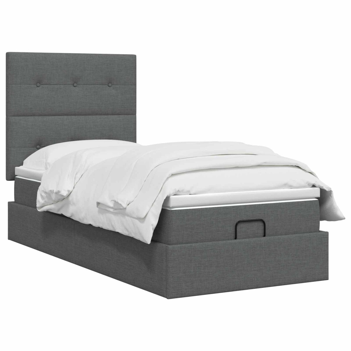 vidaXL Κρεβάτι Ottoman με στρώμα Σκούρο Γκρι 80 x 200 cm Ύφασμα