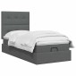 vidaXL Κρεβάτι Ottoman με στρώμα Σκούρο Γκρι 80 x 200 cm Ύφασμα
