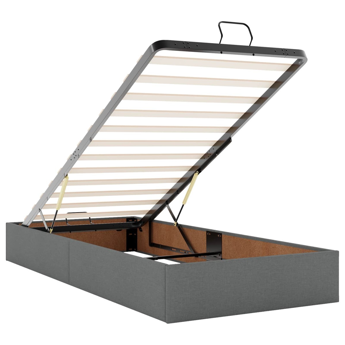 vidaXL Κρεβάτι Ottoman με στρώμα Σκούρο Γκρι 80 x 200 cm Ύφασμα