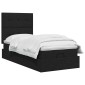 vidaXL Κρεβάτι Ottoman με στρώμα με κεφαλάρι Μαύρο 80 x 200 cm Ύφασμα